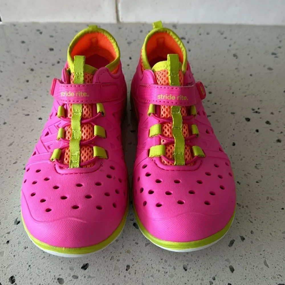 Stride Rite Made 2 Play Phibian Pink Rubber Girls' Water Shoes Outdoors Size 13